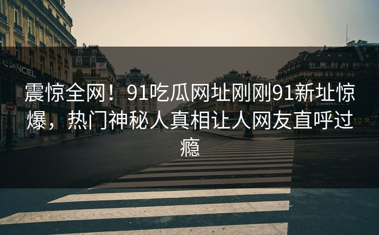 震惊全网！91吃瓜网址刚刚91新址惊爆，热门神秘人真相让人网友直呼过瘾