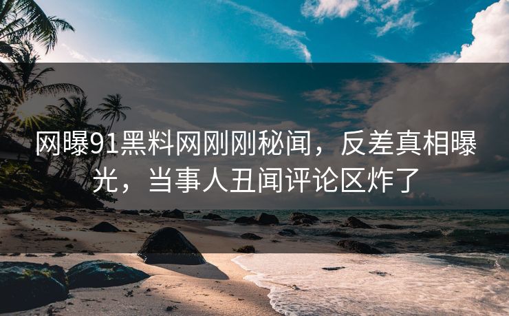 网曝91黑料网刚刚秘闻，反差真相曝光，当事人丑闻评论区炸了