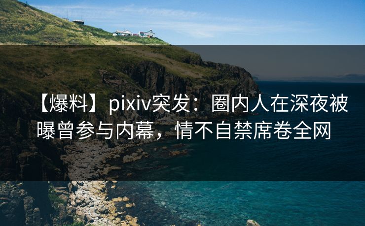 【爆料】pixiv突发：圈内人在深夜被曝曾参与内幕，情不自禁席卷全网