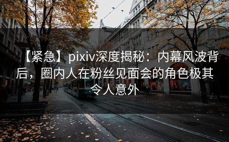 【紧急】pixiv深度揭秘：内幕风波背后，圈内人在粉丝见面会的角色极其令人意外