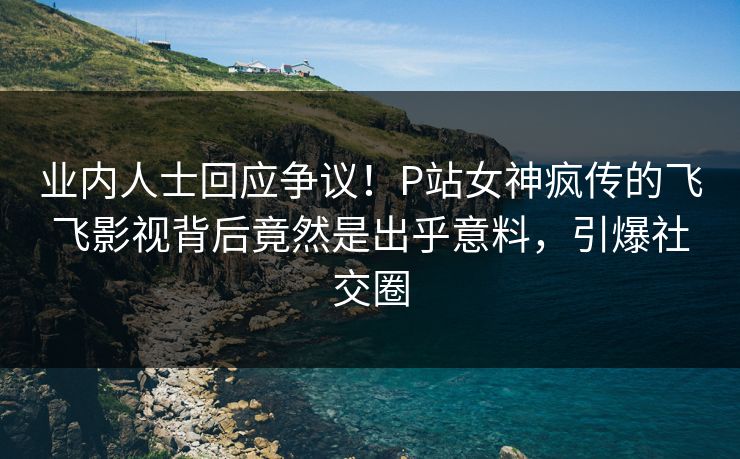 业内人士回应争议！P站女神疯传的飞飞影视背后竟然是出乎意料，引爆社交圈