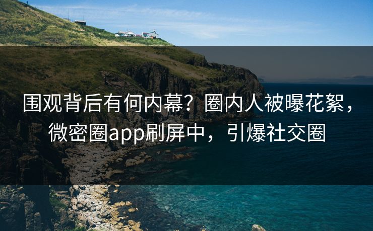 围观背后有何内幕？圈内人被曝花絮，微密圈app刷屏中，引爆社交圈